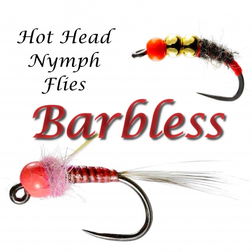 Barbless Hot Head Nymph Flies